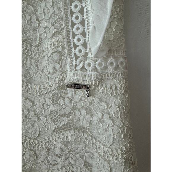 Guess White Lace Ruffle Trim Sleeveless Top Size Girls 16 - Picture 10 of 15